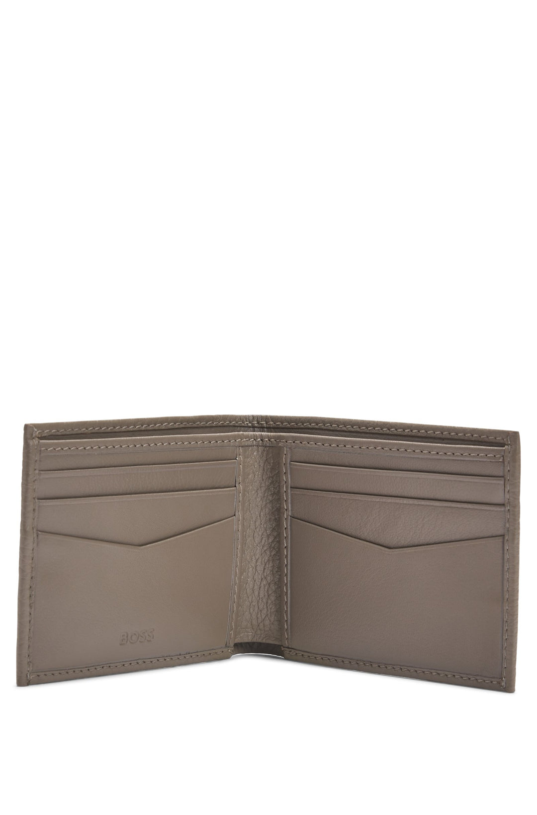 Boss Italian-leather card holder with logo lettering