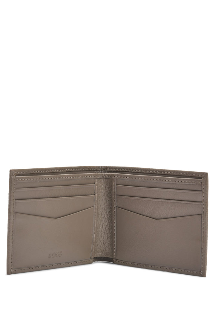Boss Italian-leather card holder with logo lettering