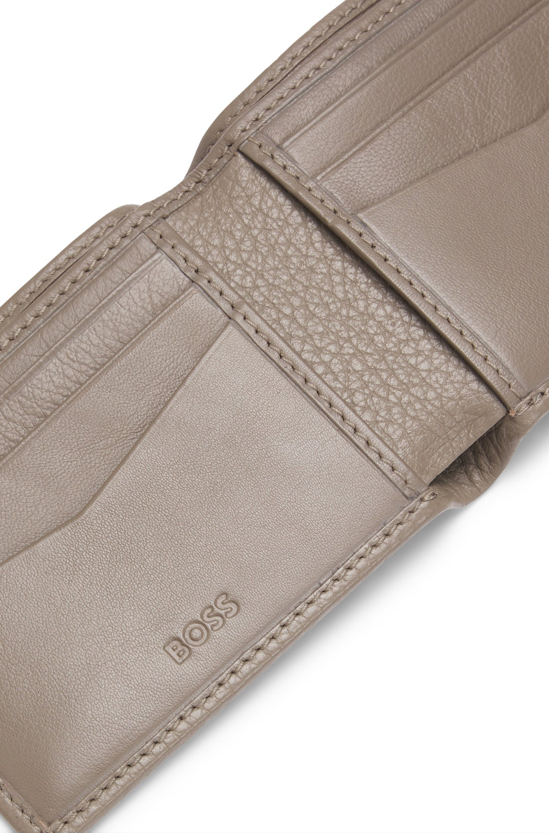 Boss Italian-leather card holder with logo lettering