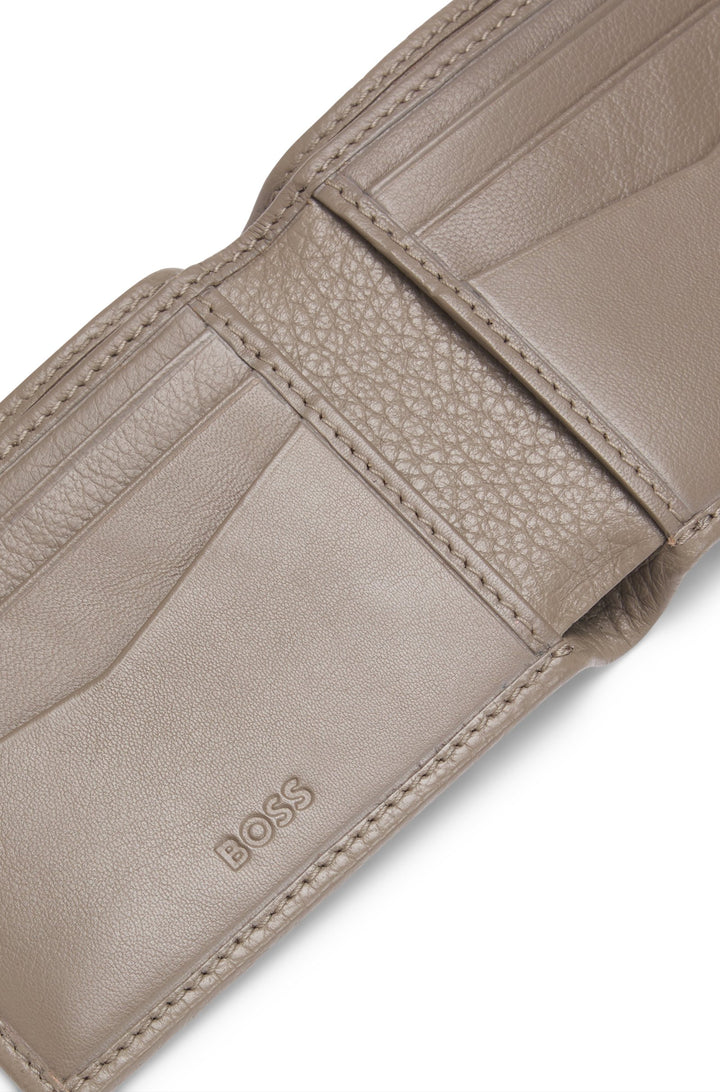 Boss Italian-leather card holder with logo lettering