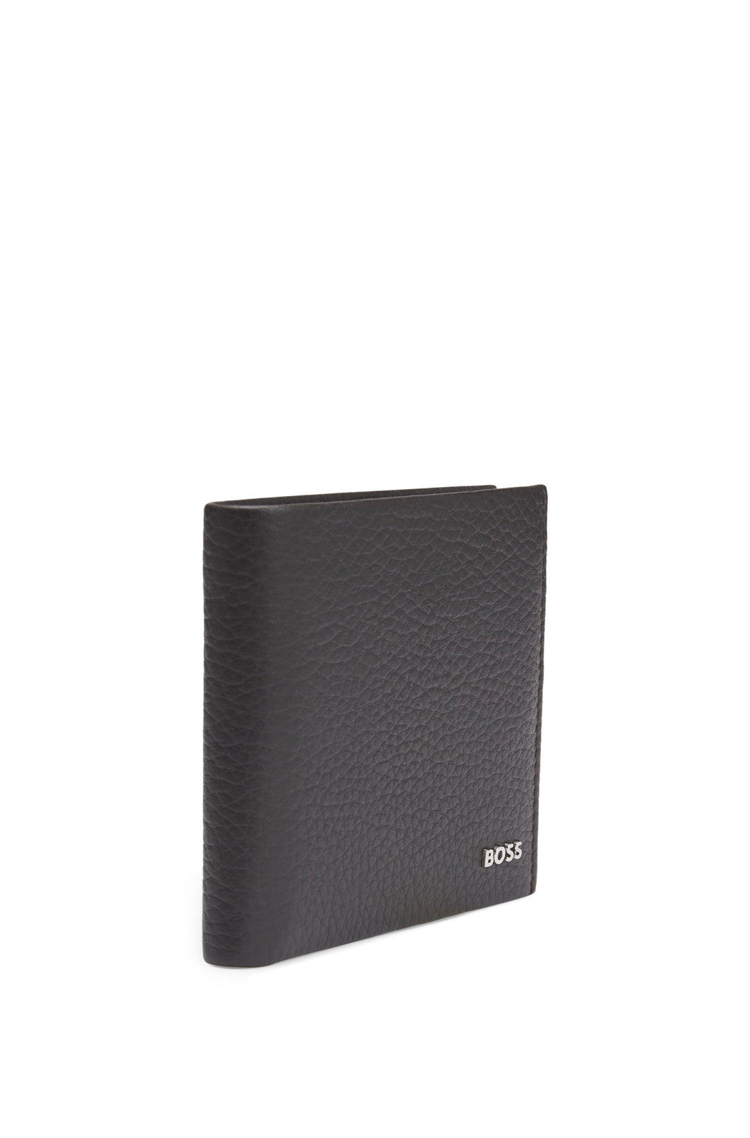 Boss Grained-leather wallet with logo lettering