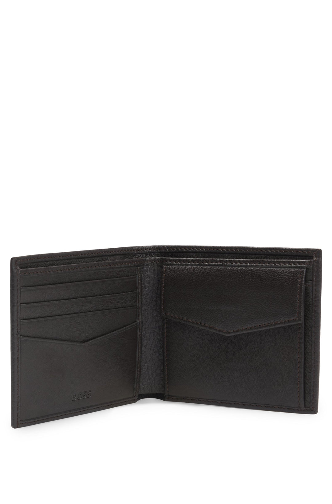 Boss Grained-leather wallet with logo lettering