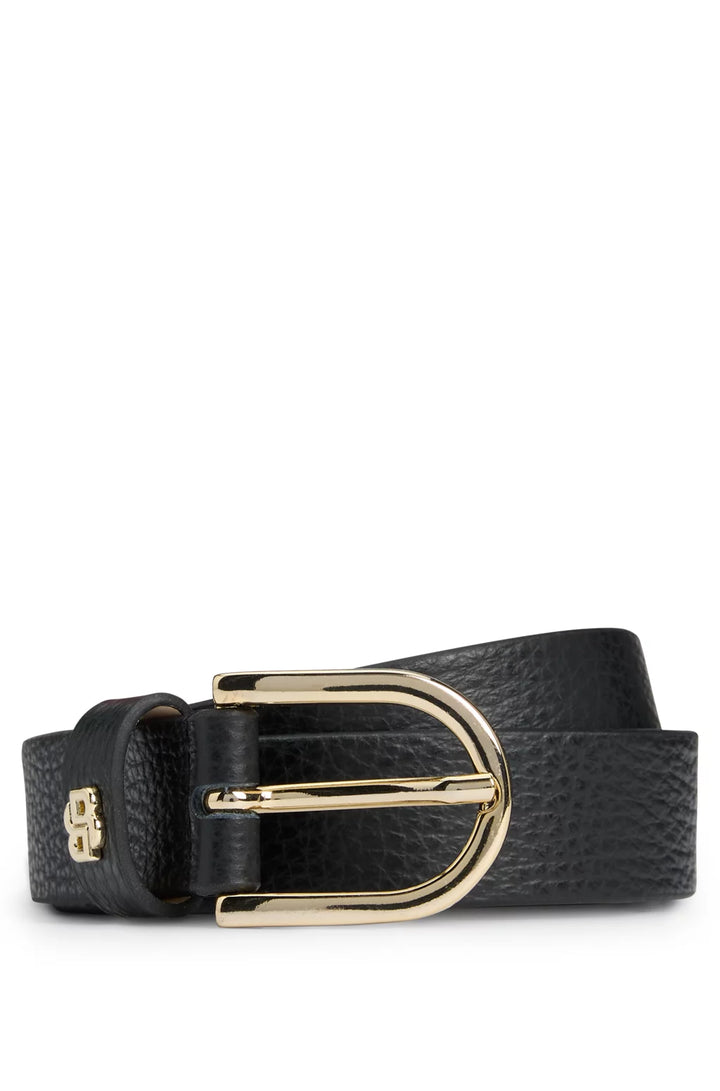 BOSS GRAINED-LEATHER BELT WITH DOUBLE B MONOGRAM