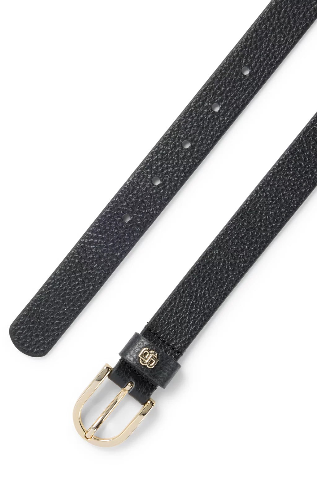 BOSS GRAINED-LEATHER BELT WITH DOUBLE B MONOGRAM