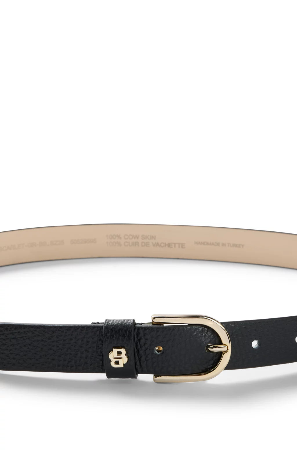 BOSS GRAINED-LEATHER BELT WITH DOUBLE B MONOGRAM