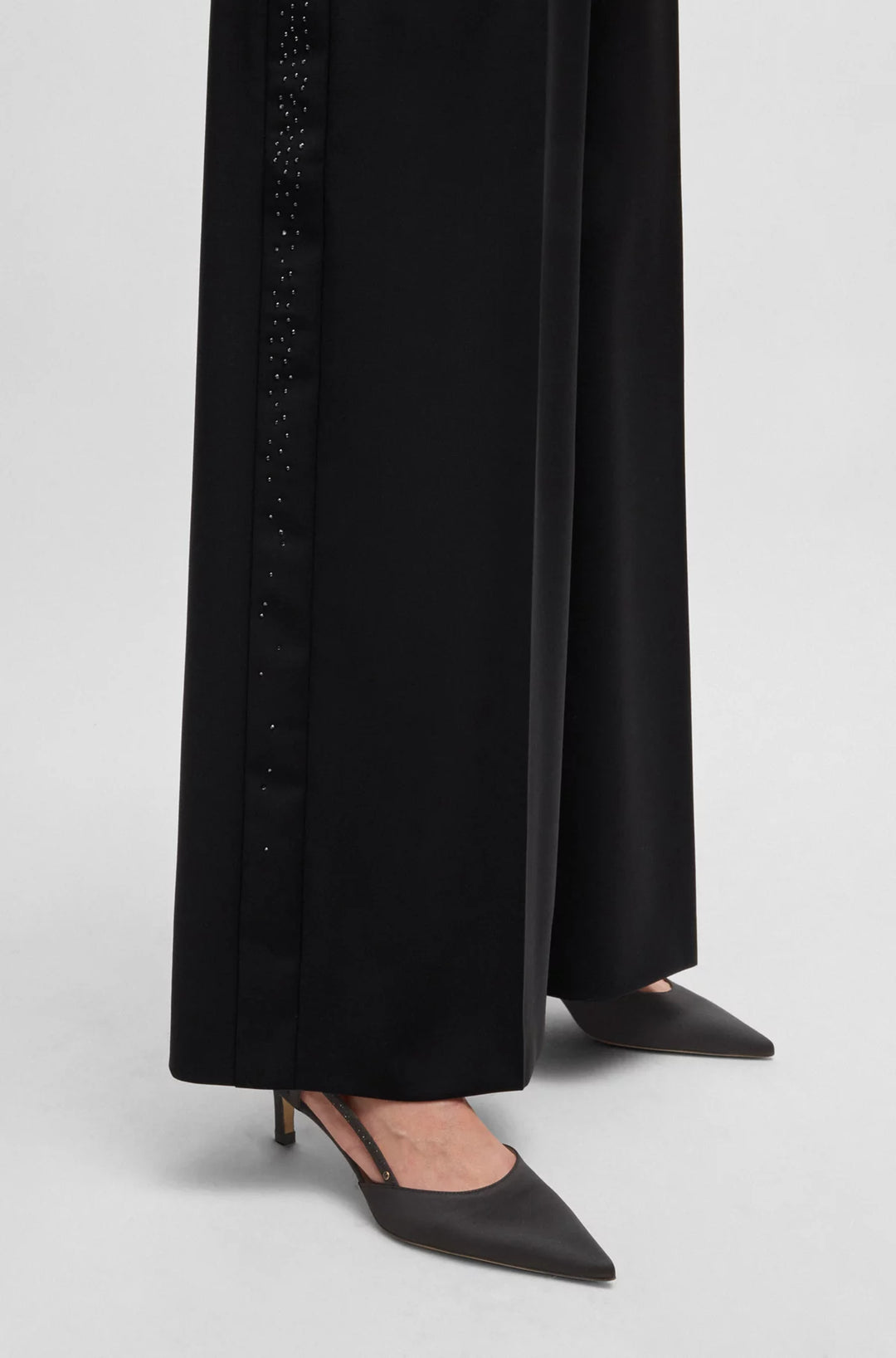 BOSS Slingback pumps in soft satin with pointed toe
