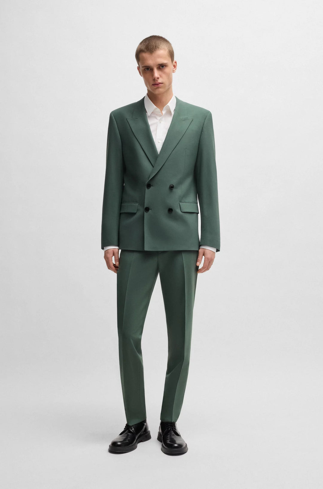 Hugo Extra-slim-fit trousers in wool stretch poplin