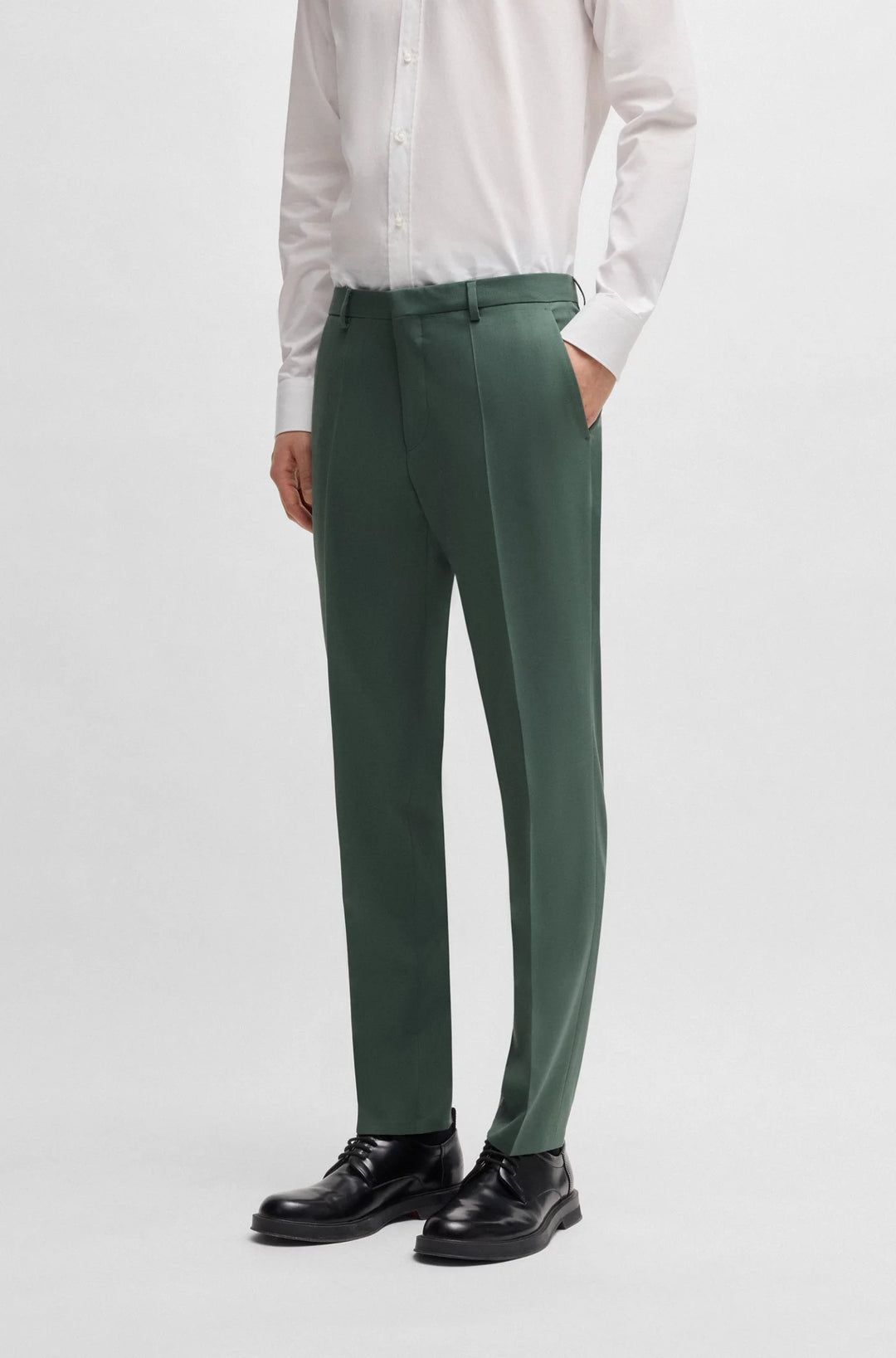 Hugo Extra-slim-fit trousers in wool stretch poplin