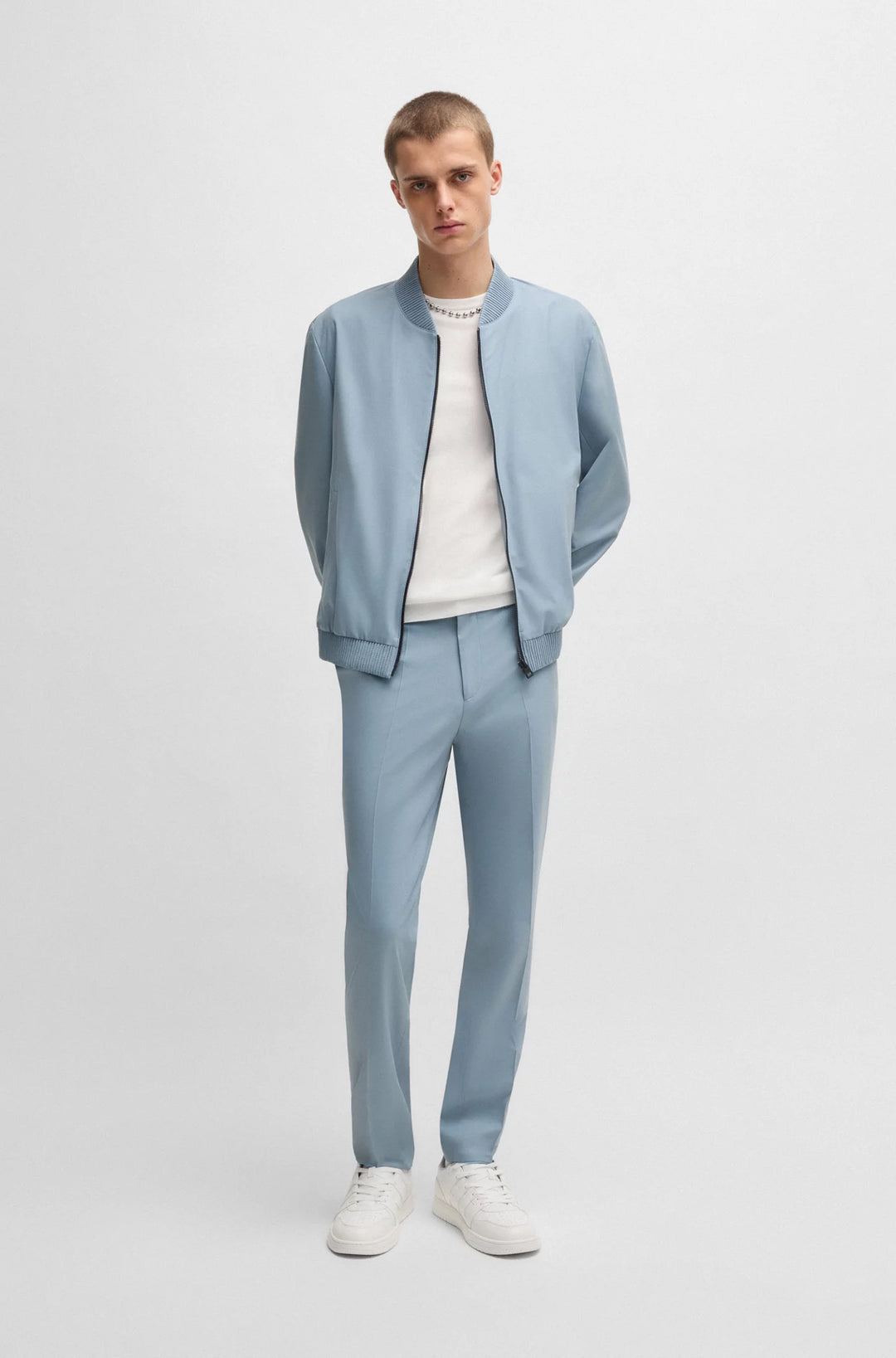 Hugo Extra-slim-fit trousers in wool stretch poplin