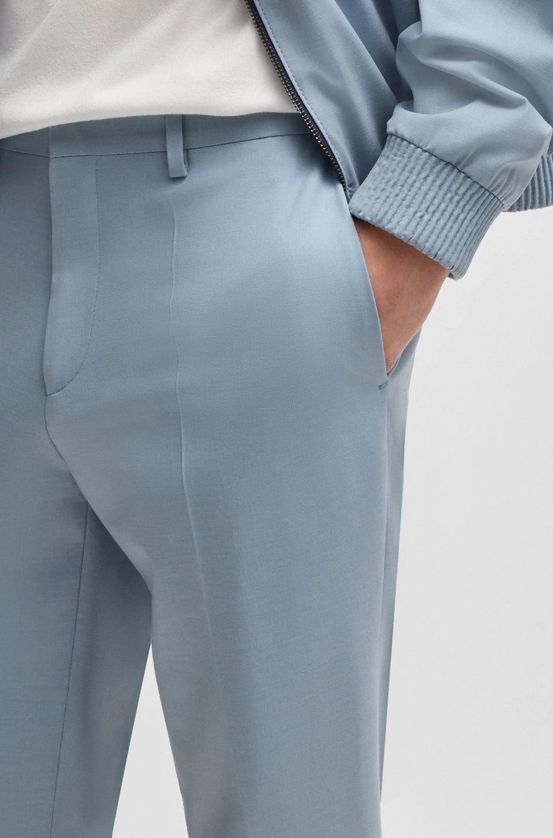 Hugo Extra-slim-fit trousers in wool stretch poplin