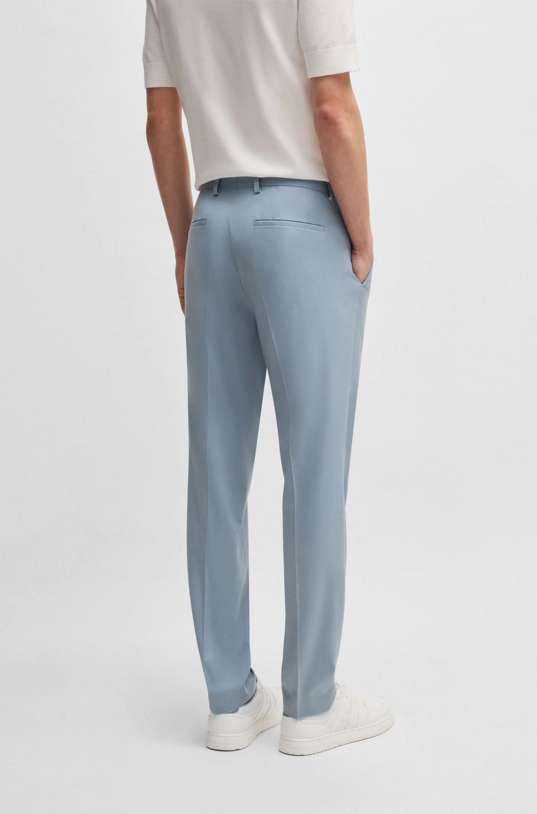 Hugo Extra-slim-fit trousers in wool stretch poplin