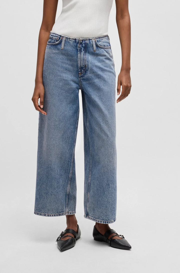 HUGO RELAXED-FIT JEANS WITH CROPPED LENGTH