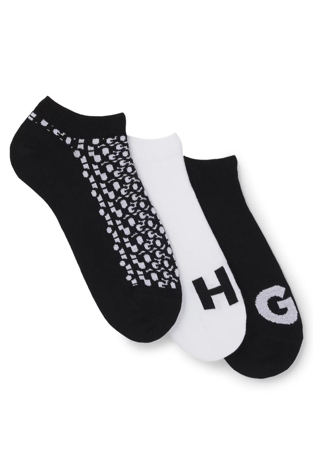 HUGO THREE-PACK OF ANKLE SOCKS IN COTTON