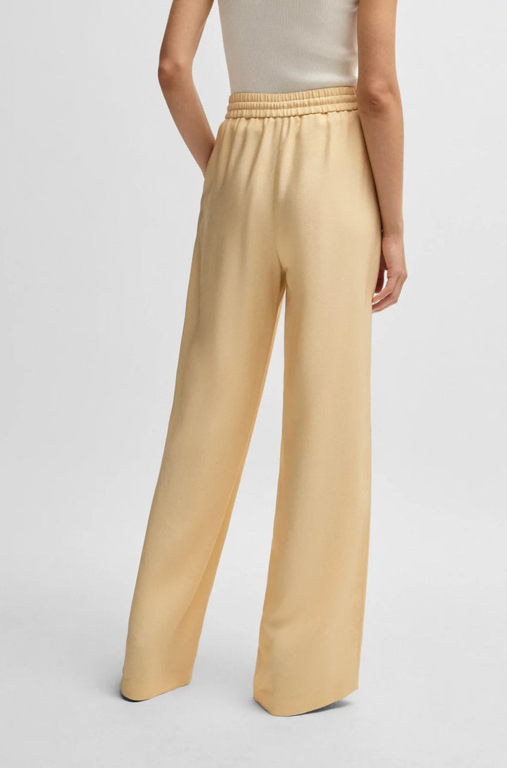 BOSS WIDE-LEG DRAWCORD TROUSERS IN SOFT TWILL
