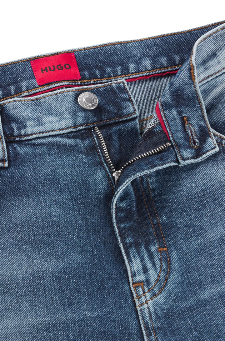 Hugo Extra-slim-fit jeans in blue stretch denim
