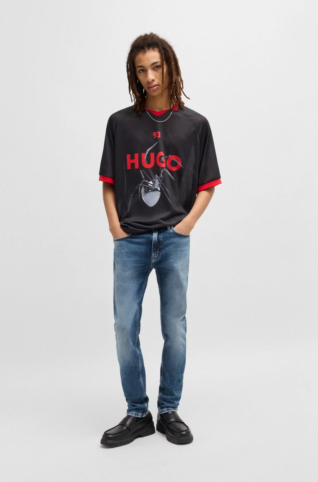 Hugo Extra-slim-fit jeans in blue stretch denim