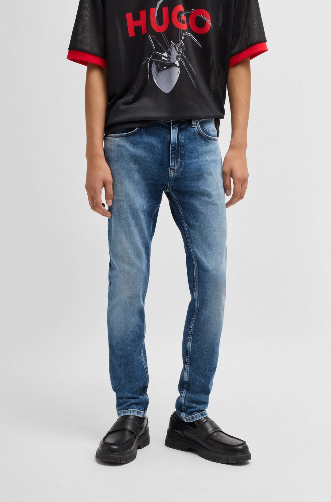 Hugo Extra-slim-fit jeans in blue stretch denim