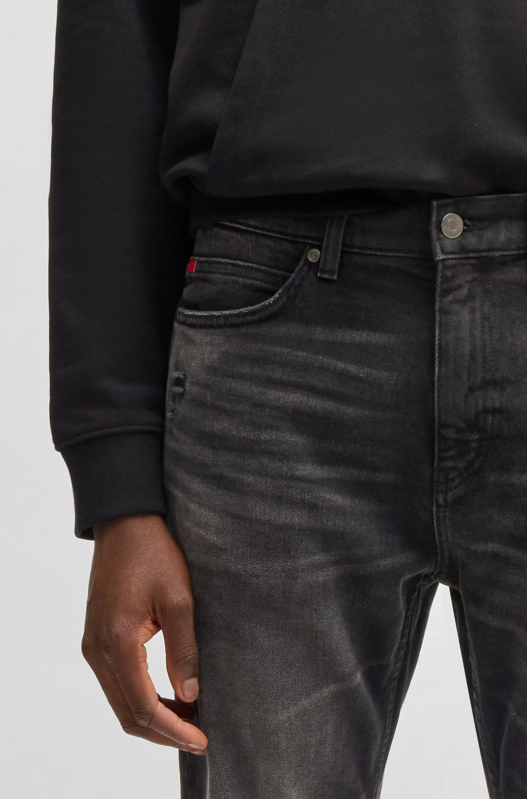 Hugo Slim-fit jeans in black stretch denim