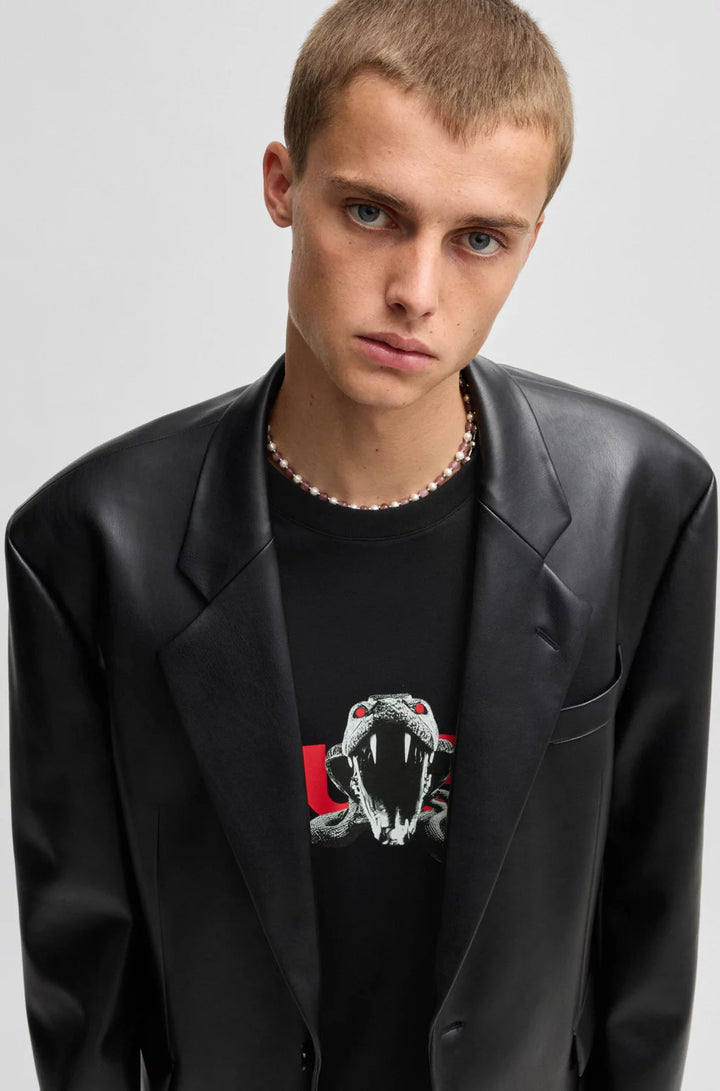 HUGO OVERSIZE-FIT T-SHIRT IN COTTON WITH ANIMAL GRAPHIC