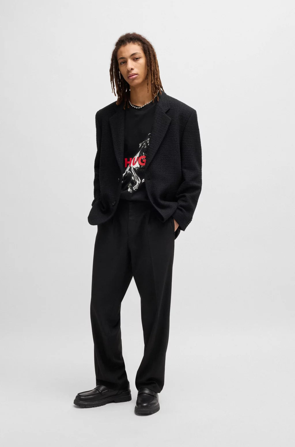 HUGO OVERSIZE-FIT T-SHIRT IN COTTON WITH ANIMAL GRAPHIC