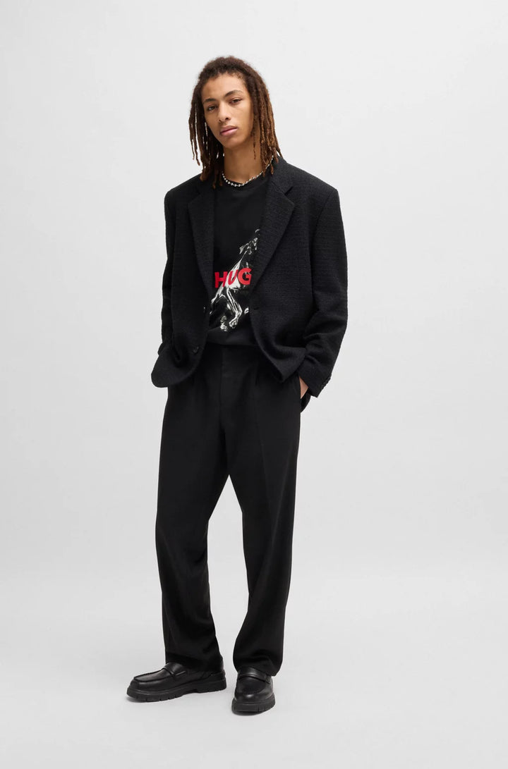 HUGO OVERSIZE-FIT T-SHIRT IN COTTON WITH ANIMAL GRAPHIC