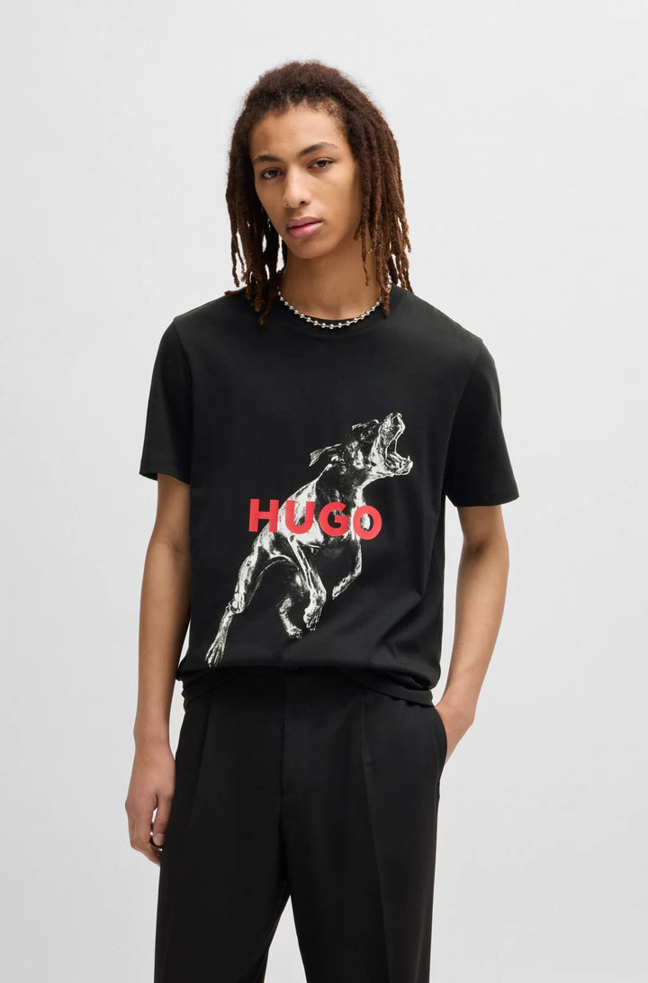 HUGO OVERSIZE-FIT T-SHIRT IN COTTON WITH ANIMAL GRAPHIC