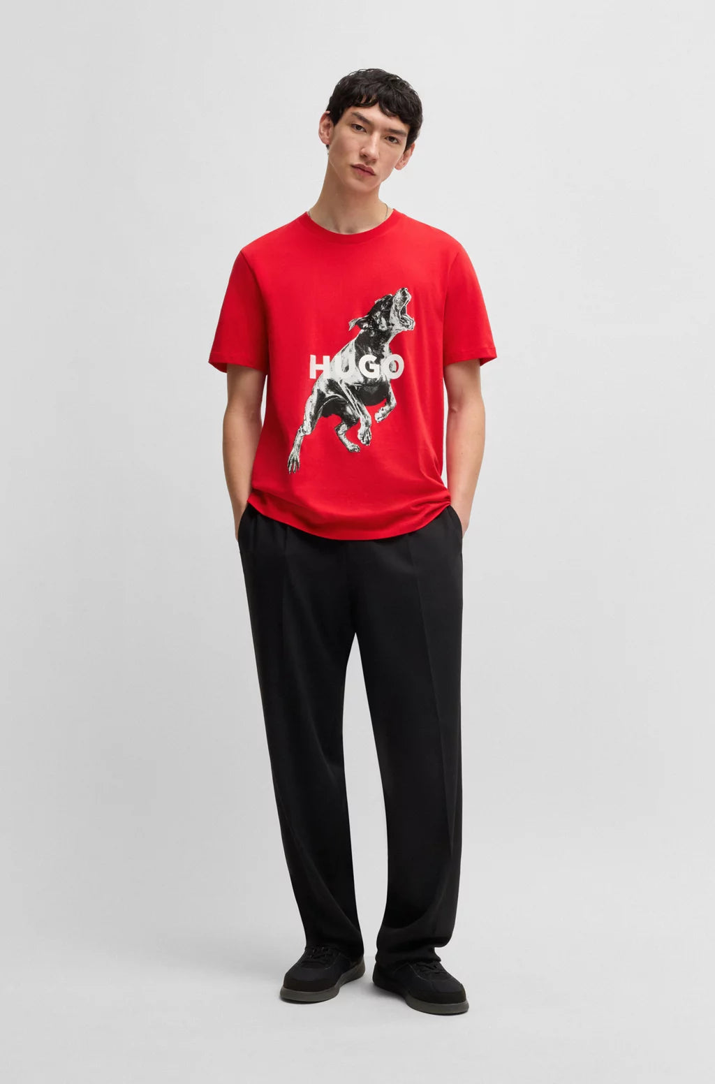 HUGO OVERSIZE-FIT T-SHIRT IN COTTON WITH ANIMAL GRAPHIC