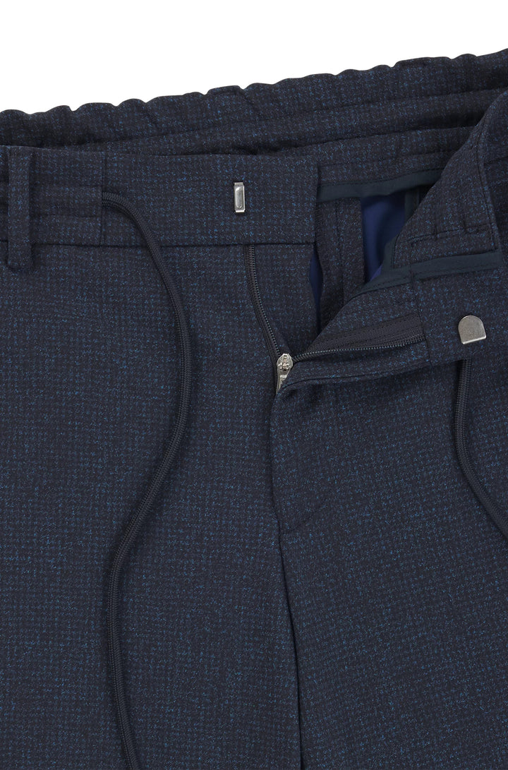 Boss Slim-fit trousers in micro-patterned performance-stretch fabric