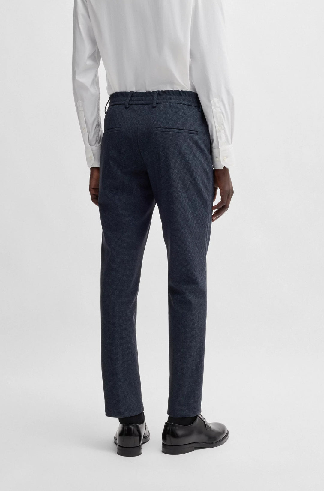 Boss Slim-fit trousers in micro-patterned performance-stretch fabric