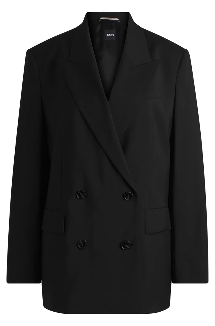 BOSS OVERSIZE-FIT DOUBLE-BREASTED BLAZER IN VIRGIN WOOL