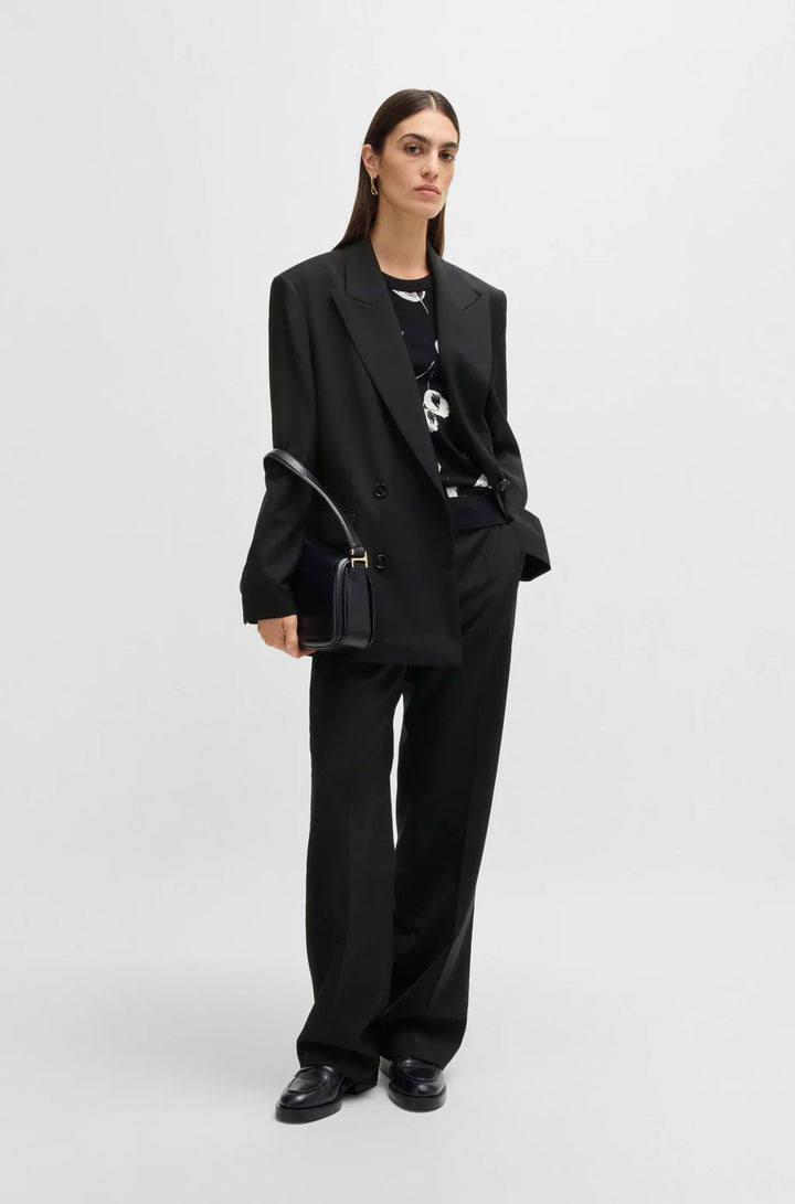 BOSS OVERSIZE-FIT DOUBLE-BREASTED BLAZER IN VIRGIN WOOL