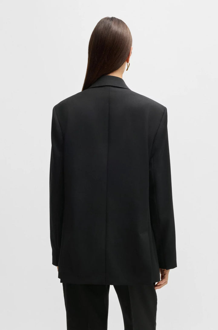 BOSS OVERSIZE-FIT DOUBLE-BREASTED BLAZER IN VIRGIN WOOL