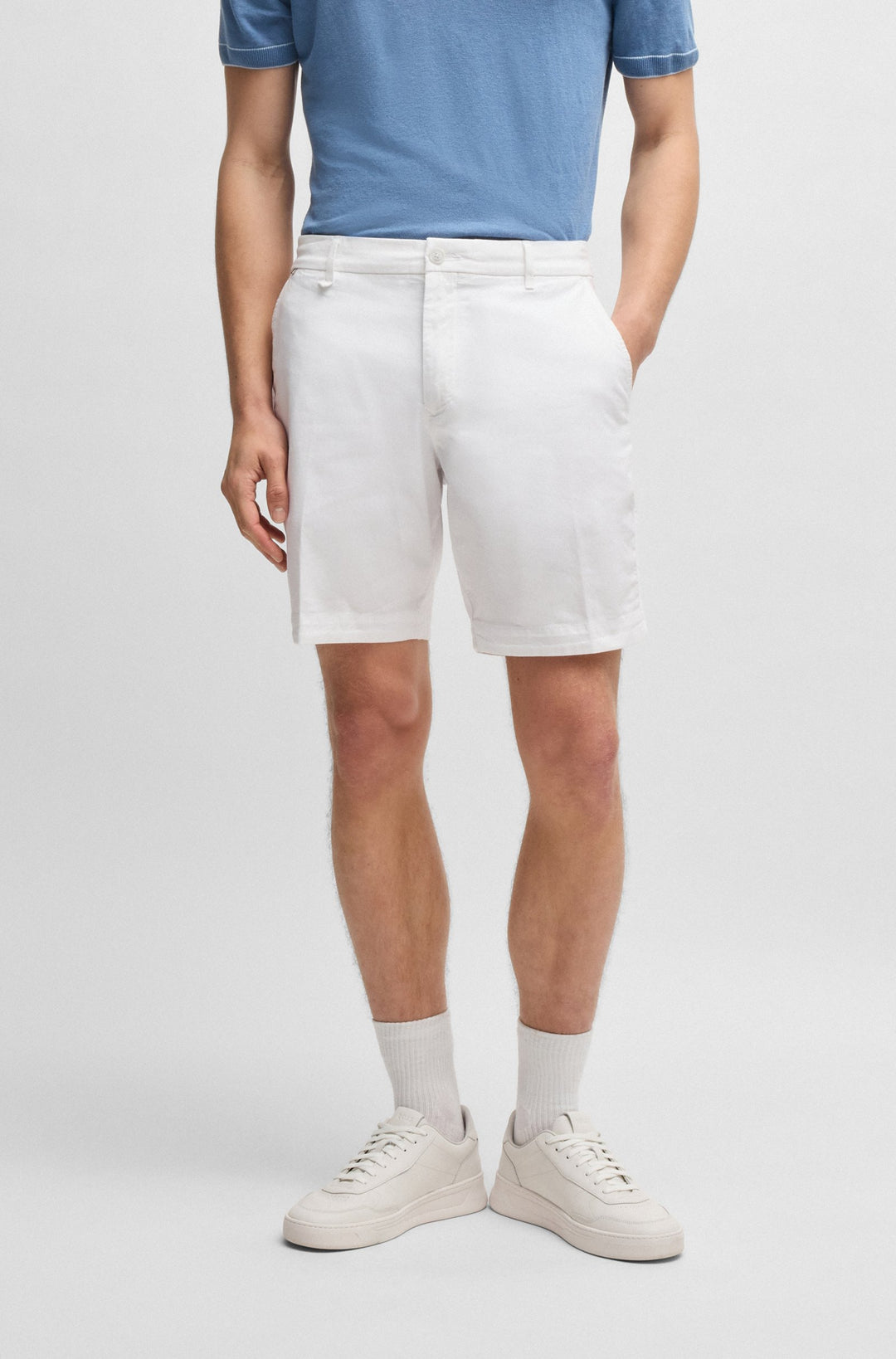 Boss Slim-fit shorts in stretch-cotton twill