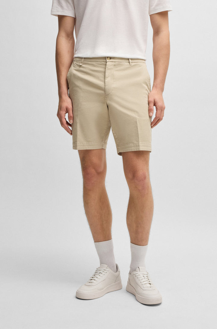 Boss Slim-fit shorts in stretch-cotton twill