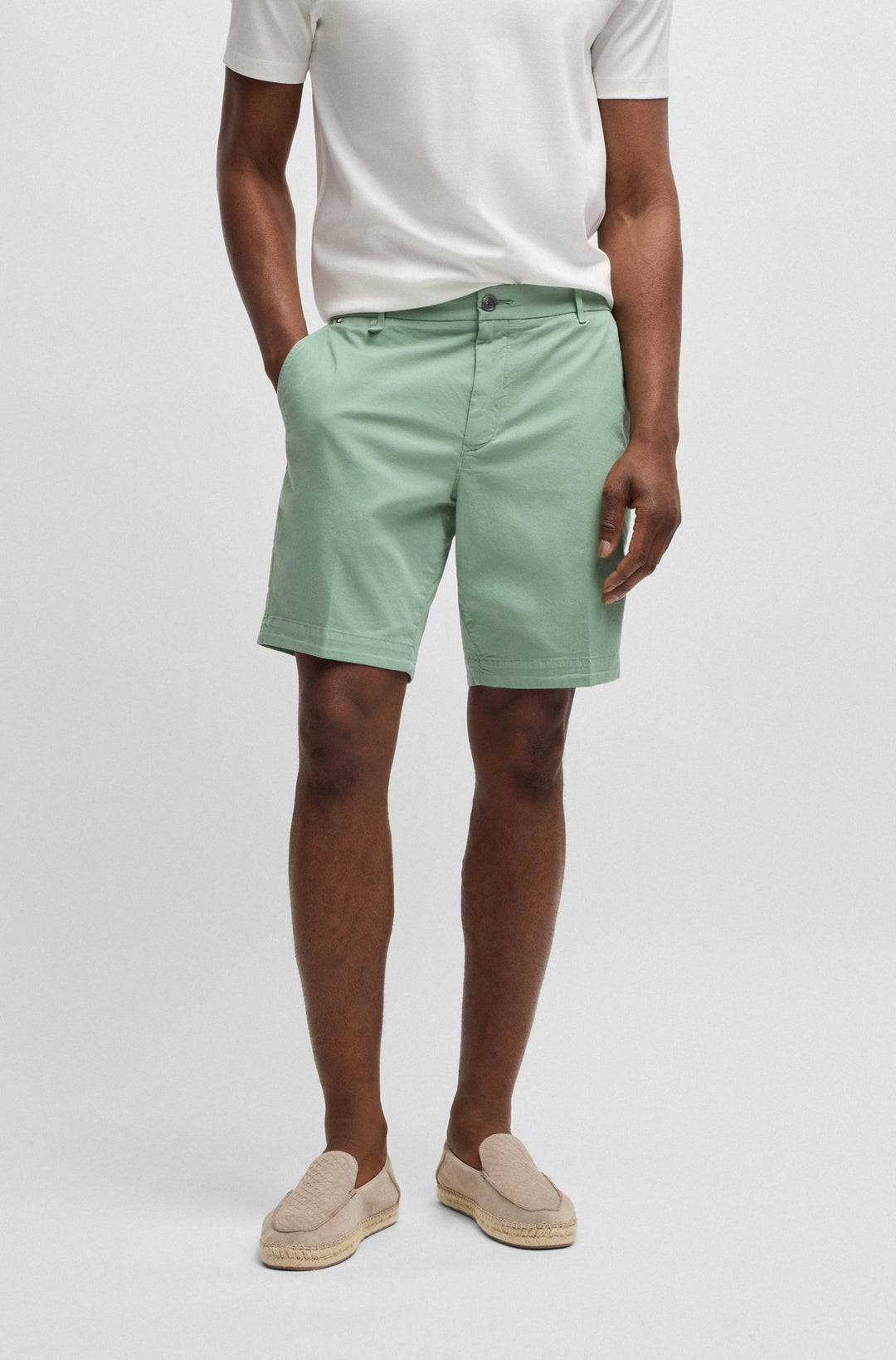 Boss Slim-fit shorts in stretch-cotton twill