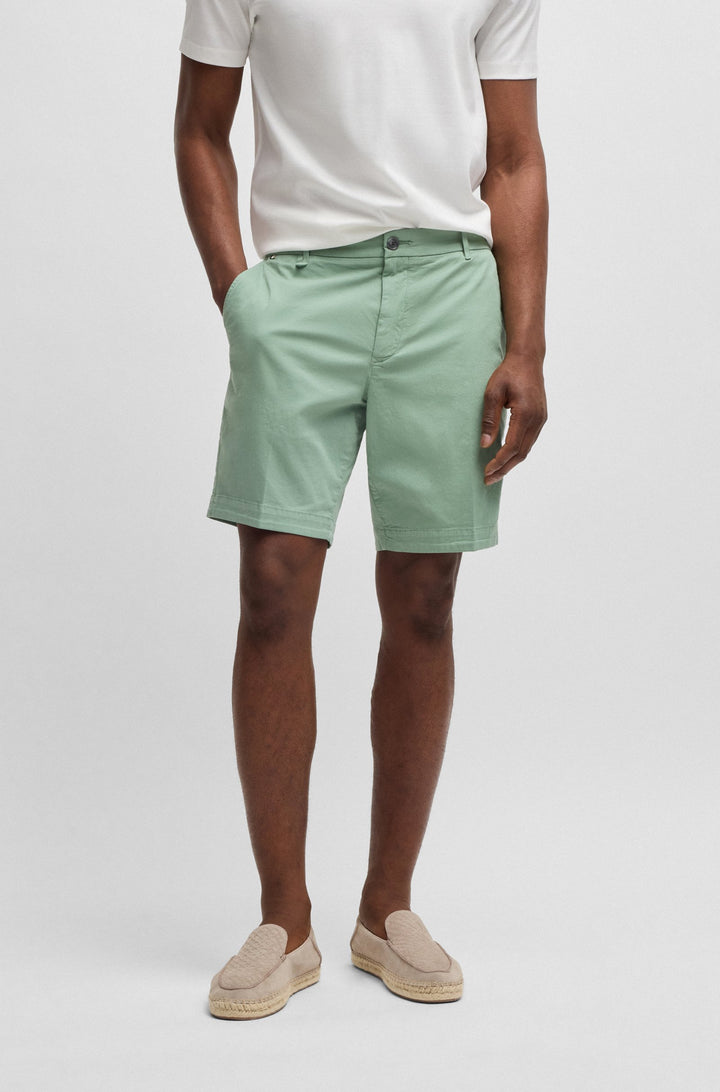 Boss Slim-fit shorts in stretch-cotton twill