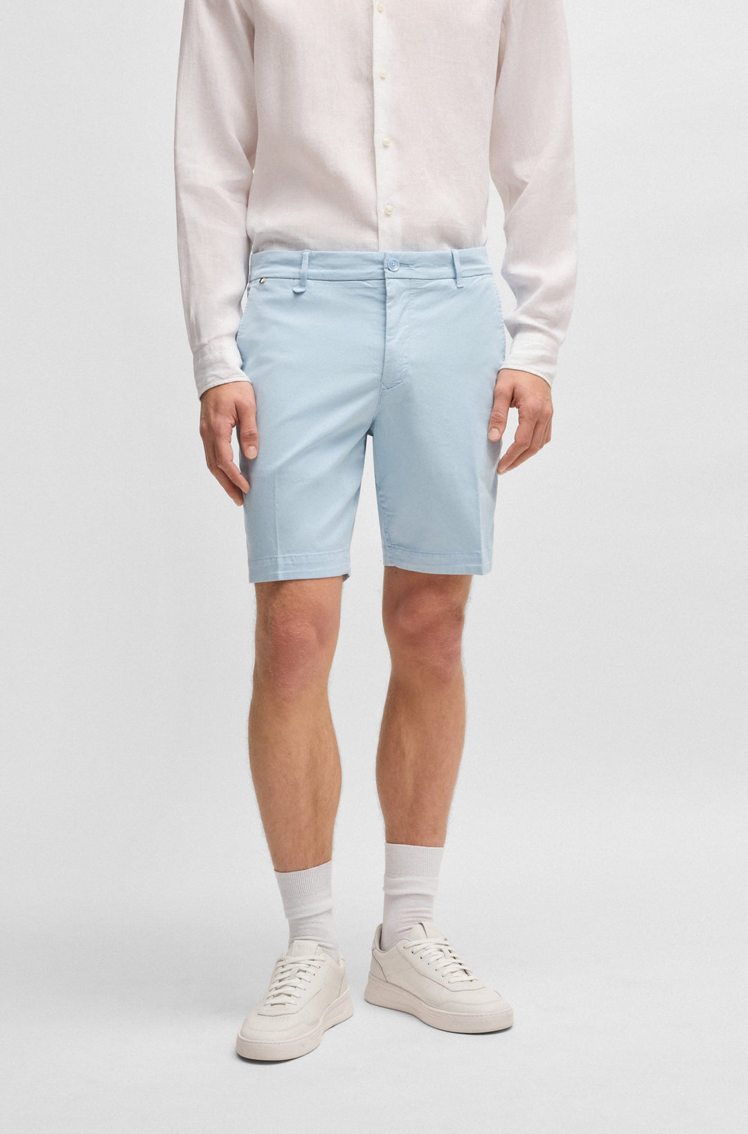 Boss Slim-fit shorts in stretch-cotton twill