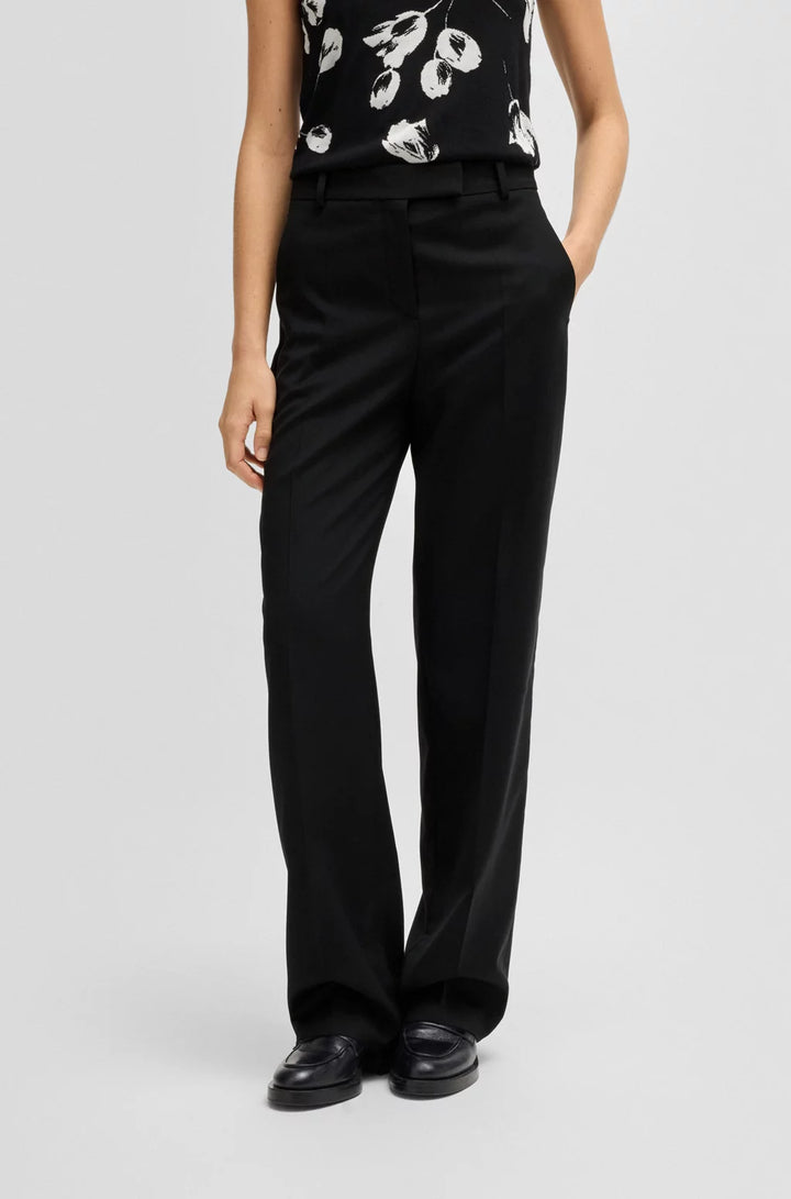 BOSS STRAIGHT-LEG TROUSERS IN WOOL
