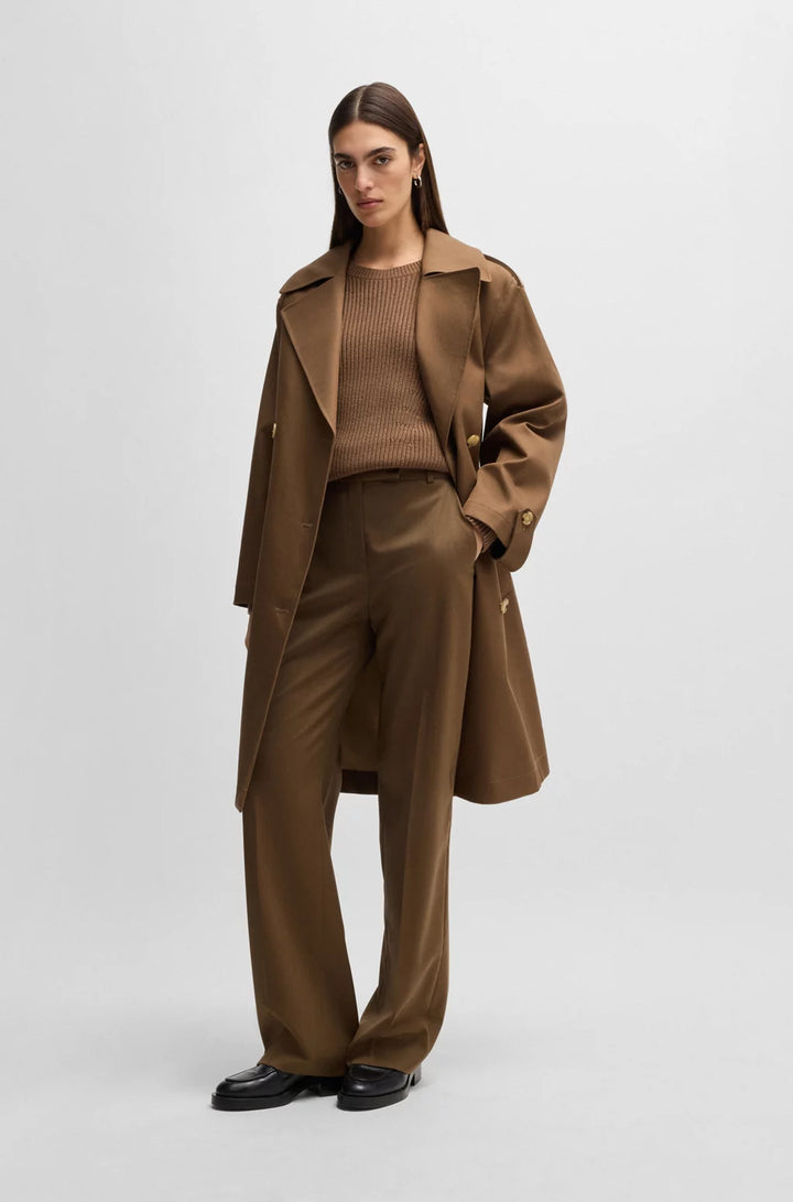 BOSS STRAIGHT-LEG TROUSERS IN WOOL