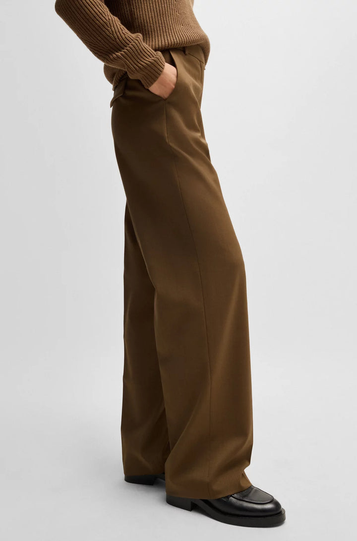 BOSS STRAIGHT-LEG TROUSERS IN WOOL