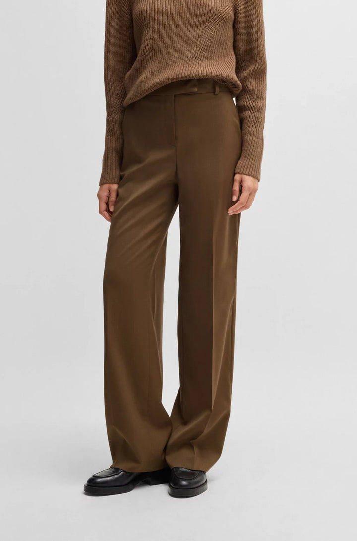 BOSS STRAIGHT-LEG TROUSERS IN WOOL