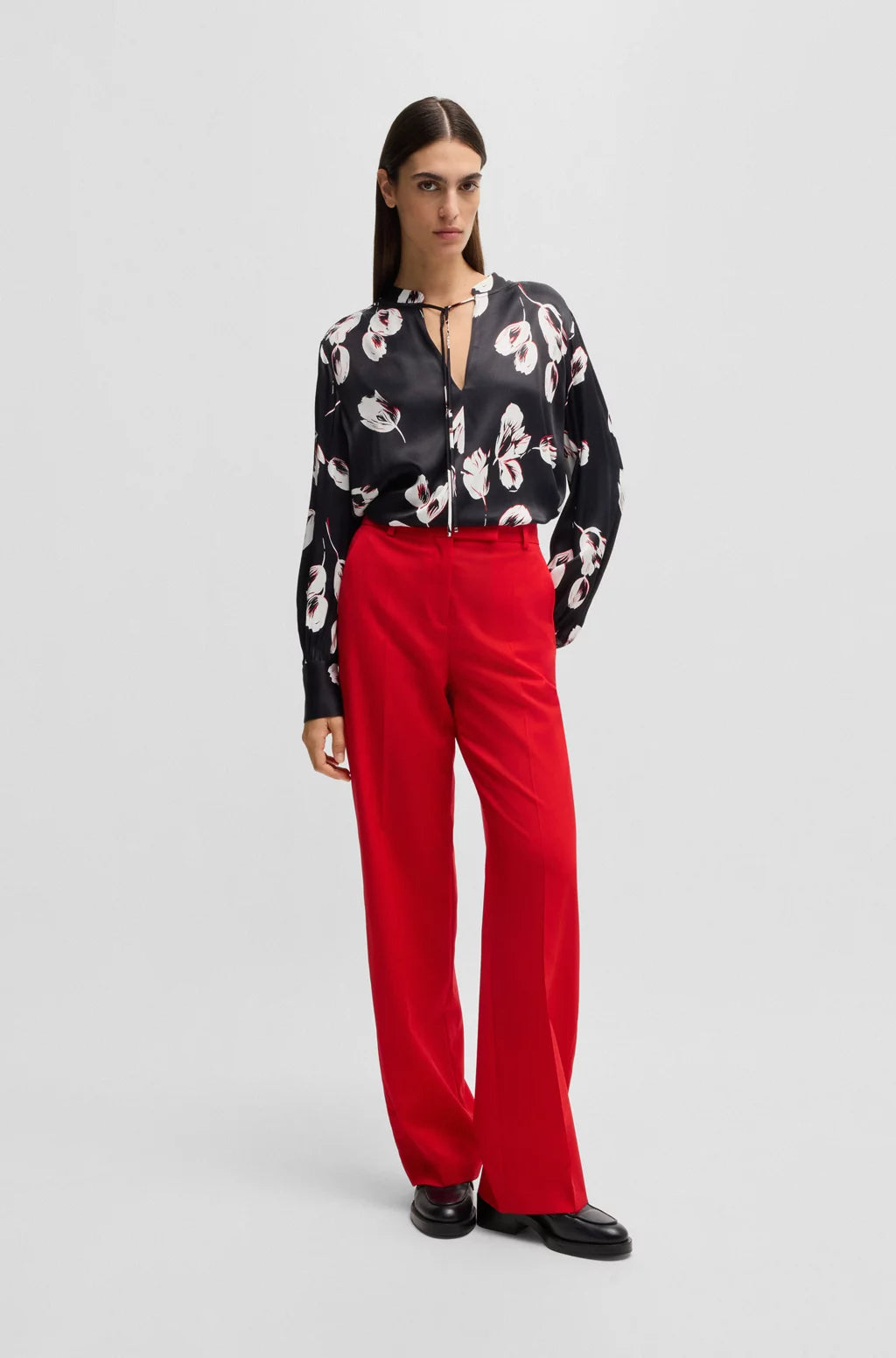 BOSS STRAIGHT-LEG TROUSERS IN WOOL