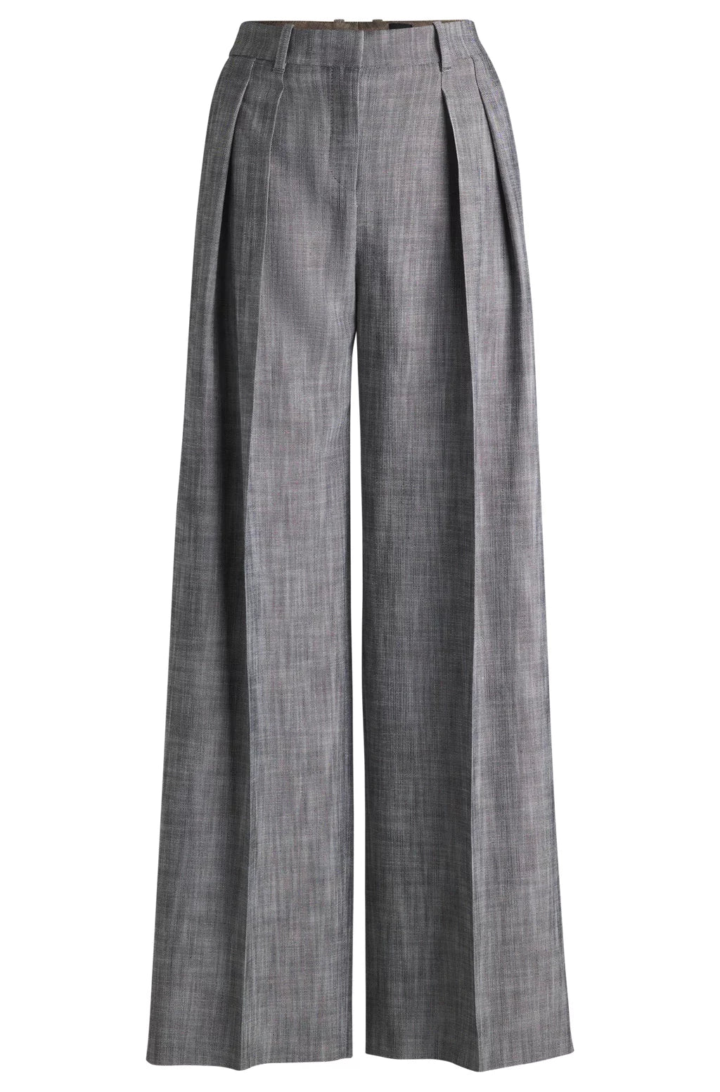 BOSS REGULAR-FIT TROUSERS WITH PLEATED FRONT