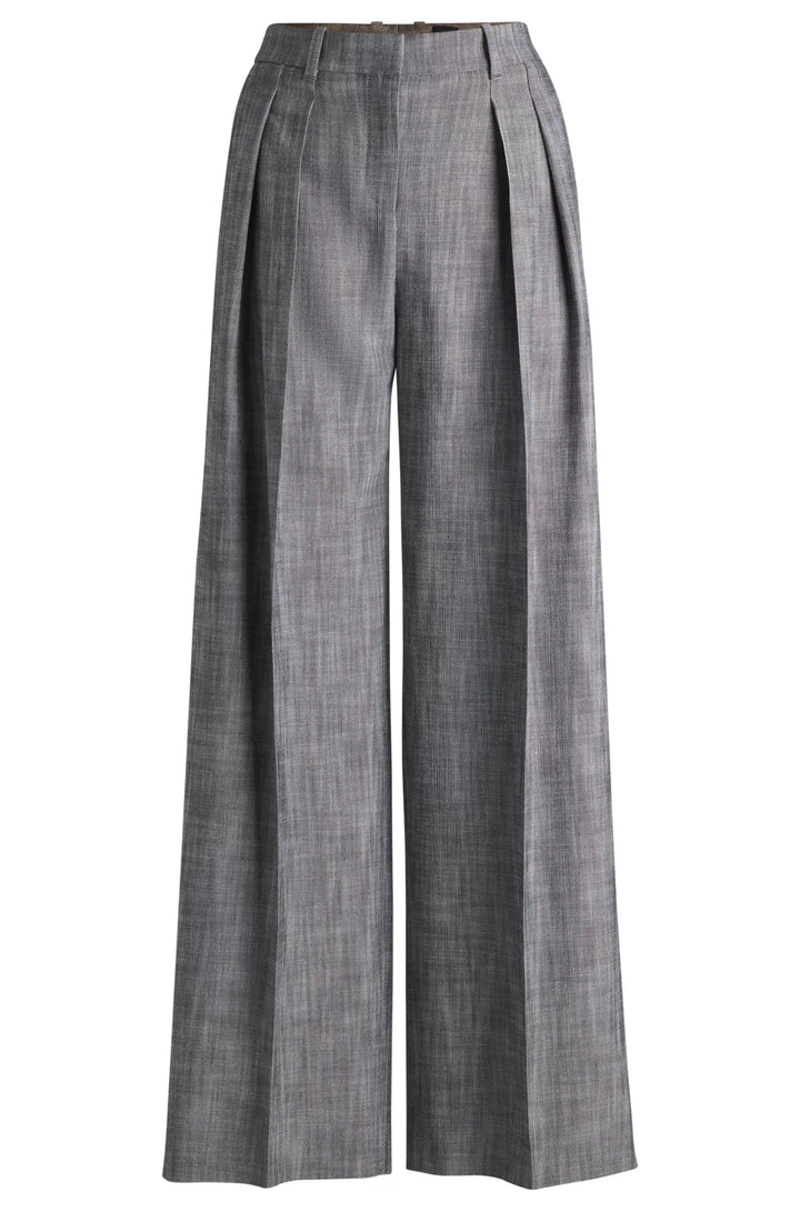 BOSS REGULAR-FIT TROUSERS WITH PLEATED FRONT
