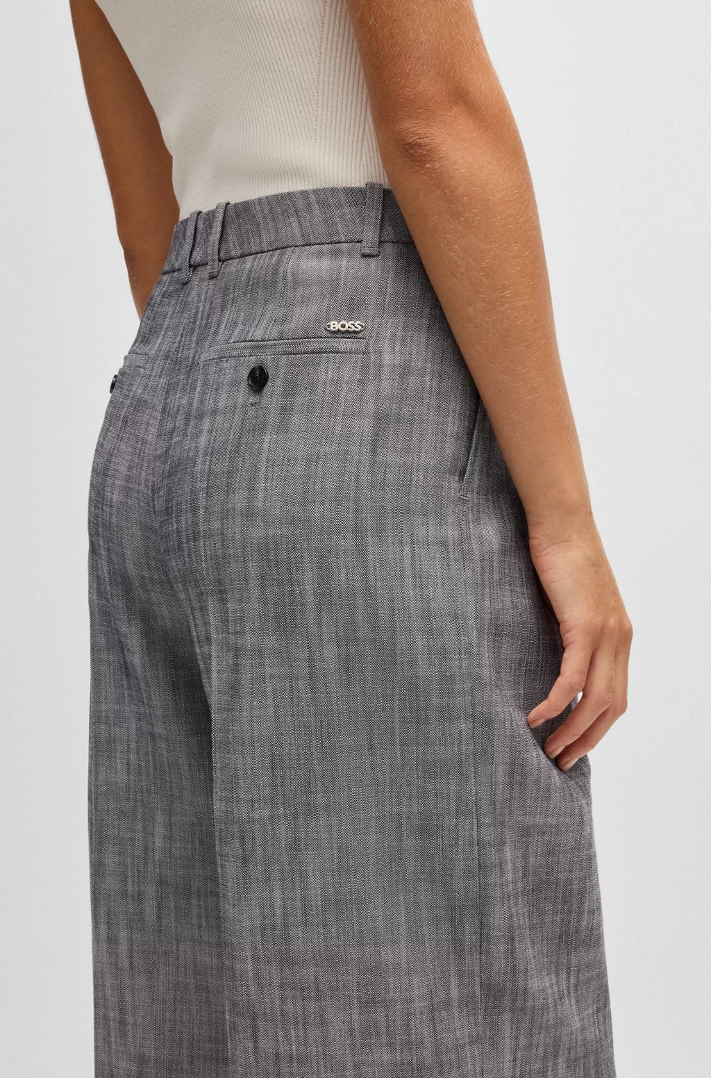 BOSS REGULAR-FIT TROUSERS WITH PLEATED FRONT