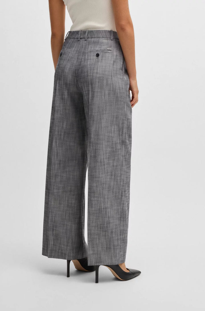 BOSS REGULAR-FIT TROUSERS WITH PLEATED FRONT
