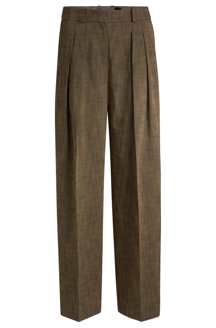 BOSS REGULAR-FIT TROUSERS WITH PLEATED FRONT