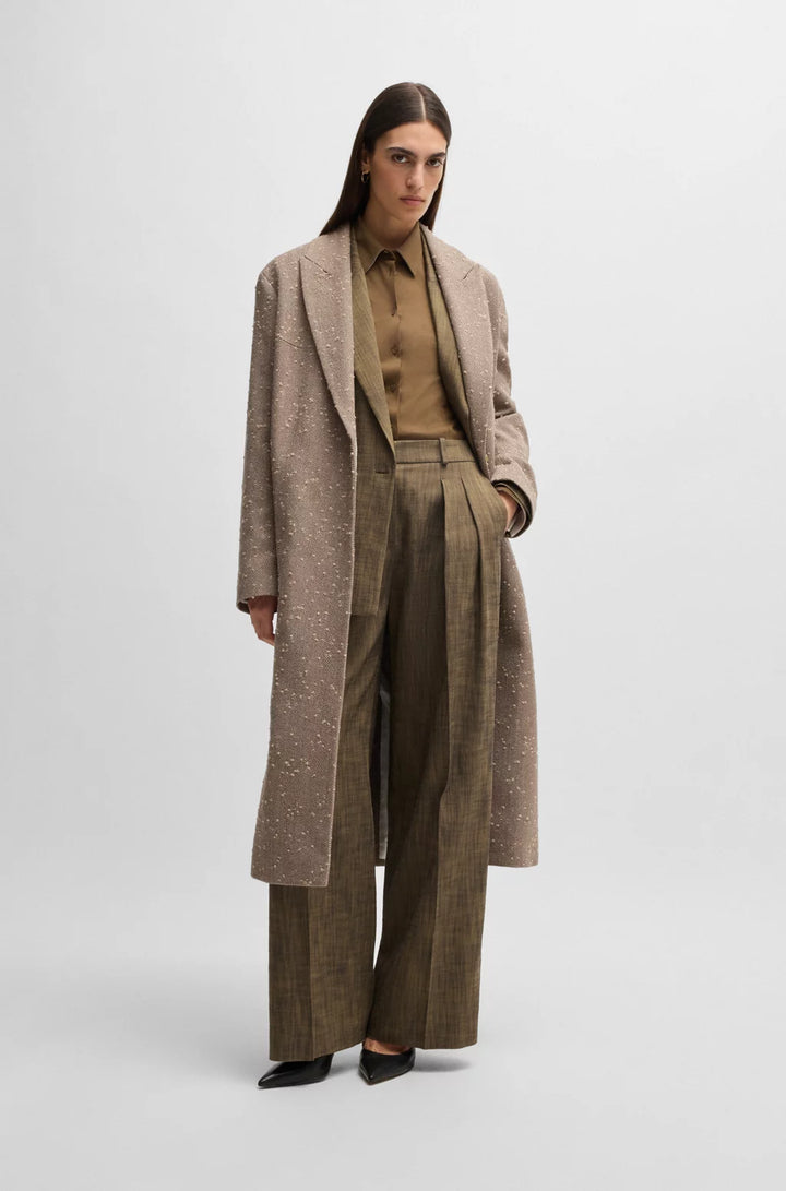 BOSS REGULAR-FIT TROUSERS WITH PLEATED FRONT