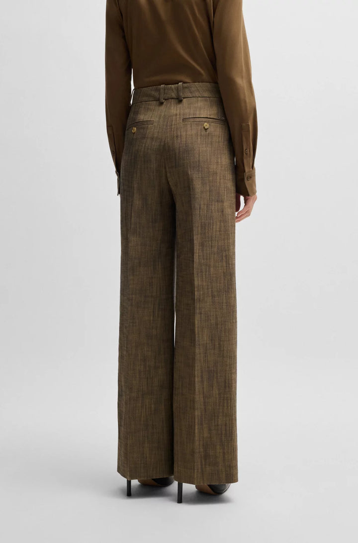 BOSS REGULAR-FIT TROUSERS WITH PLEATED FRONT