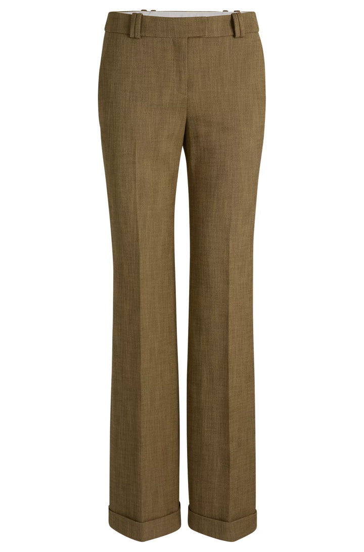 BOSS REGULAR-FIT TROUSERS IN HERRINGBONE STRETCH FABRIC